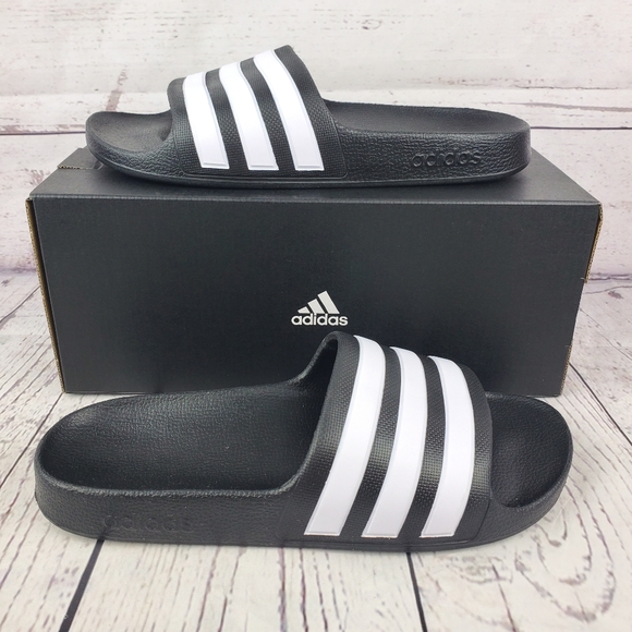 adidas Shoes - New Adidas Adilette Aqua Black Slides